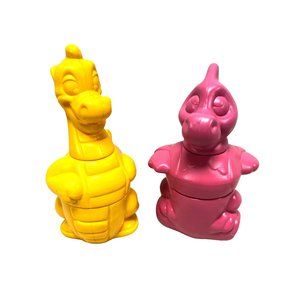 Vintage TupperToys 1992 Dragon Seahorse Tupperware Pink Yellow Toys USA